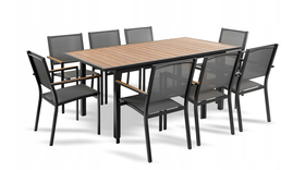 Zestaw ogrodowy PREMIUM, stół TERY z krzesłami BARCELONA 8 osobowy aluminium