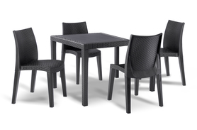 Zestaw Mebli Ogrodowych MINI Lady stół KING 79 cm 4 EUROHIT Garden