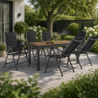 ZESTAW OGRODOWY MEBLE OGRODOWE POLA STÓŁ KRZESŁA ALUMINIUM 6 osobowy (4)