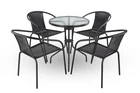 Stolik Stół Bistro 60 cm stalowy szklany blat EUROHIT GARDEN (6)