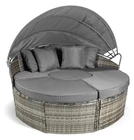 Wyspa Ogrodowa Bari Sofa Rattan leżanka łóżko polowe plażowe (5)