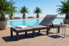Leżak Plażowy Ogrodowy z PODUSZKĄ Haiti PROgarden Antracyt  (2)
