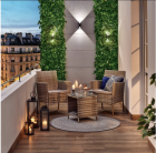 Zestaw mebli ogrodowych komplet balkonowy Glas Corciano 2 fotele stolik (2)