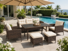 Zestaw Mebli ogrodowych Costa Corciano Sofa 3 osobowa 2 fotele i stolik komplet mebli (3)