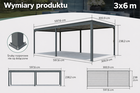 Pergola Altana Tarasowa Antracytowa z otwieranym dachem ALUMINIOWA 3x6m Corciano (6)