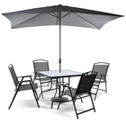 Kompletny Zestaw Ogrodowy Risari, Stół 90 cm plus 4 krzeseł, parasol Składany (1)