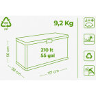 Skrzynia ogrodowa Omega 117x38x56 210L grafit  (13)